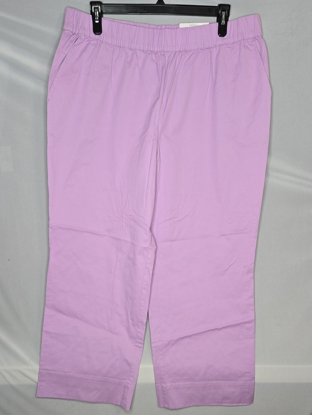 On 34th Lilac Elastic Waist Straight-Leg Ankle High Rise Core Chino Pants 2XPlus